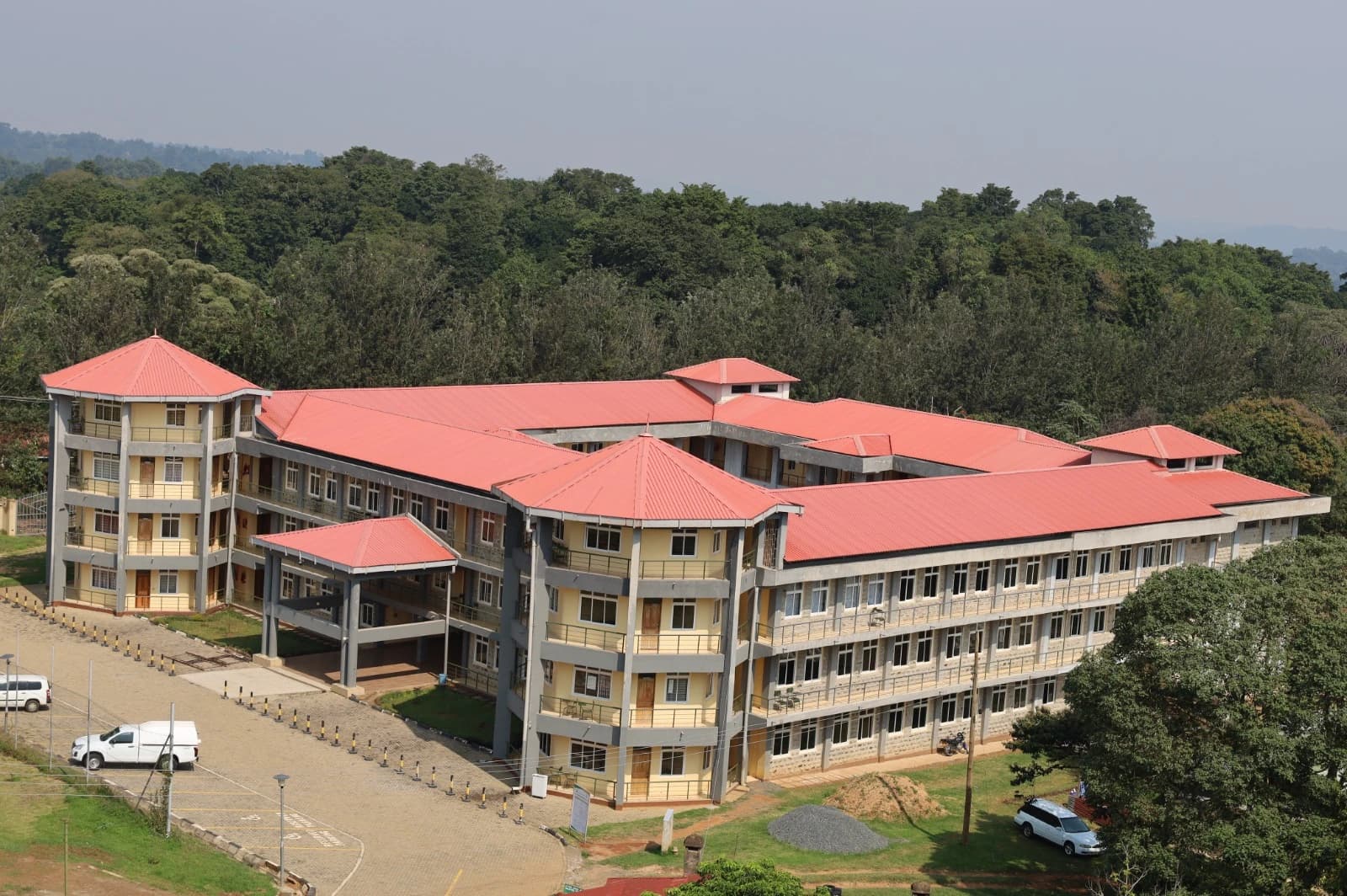 Kaimosi Friends University campus set in the green Kaimosi landscape